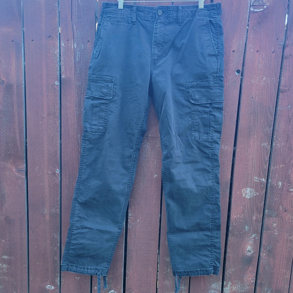 American Eagle Mens‎ Flex Cargo Pants Black Straight Leg 34x31 Utility Military